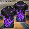 BlueJose Bowling And Pins King Crown Customized Name 3D Shirt ( 6 Colors)