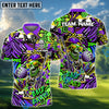 BlueJose Golf Funny Skull Colorful Graffiti Customized Name, Team Name 3D Shirts (4 Colors)