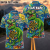 BlueJose Darts Autism Awareness T-Rex Graffiti Personalized Name, Team Name Shirt