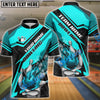 BlueJose Bowling And Pins Flame Smoke Premium Customized Name 3D Shirt (4 Colors)