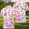 BlueJose Golf Friends Par Then Bar Flamingo Christmas Golf Shirt, Golf Tops For Men, Pink Golf Polo, Golf Gift For Men