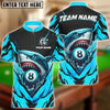 BlueJose Billiards Ball 8 Angry Shark  Personalized Name Shirt (4 Colors)