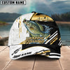 BlueJose Fishing Hook Graphic & Jumping Fish Art Personalized Cap (Tuna, Marlin, Mahi-Mahi, Pike, Bass, Walleye, Trout, Crappie)