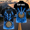 BlueJose Darts Wolf Fire Flame Personalized Name, Team Name 3D Shirt (4 Colors)