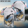 Bluejose Crappie Fishing White Fin Water Silhouette Sport Custom Name & Team Name 3D Shirts