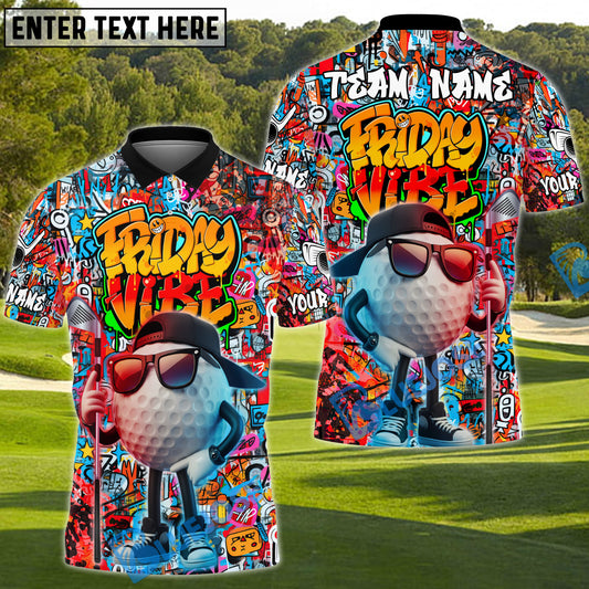 BlueJose Friday Street Swing Golf Polo Shirt, Customized Name & Team Name 3D Shirts (4 Colors)
