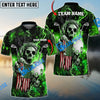 BlueJose Golf Fire Skull US Flag Customized Name, Team Name 3D Shirts (6 Colors)