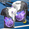 BlueJose Flaming Pickleball Fireball Custom Name & Team 3D Shirt (4 Colors)