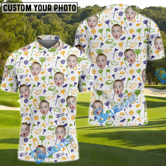 BlueJose Custom Photo Golf Shirt, Funny Golf Polo Shirt, Gifts For The Golfing Dad, Father's Day Golf Gifts