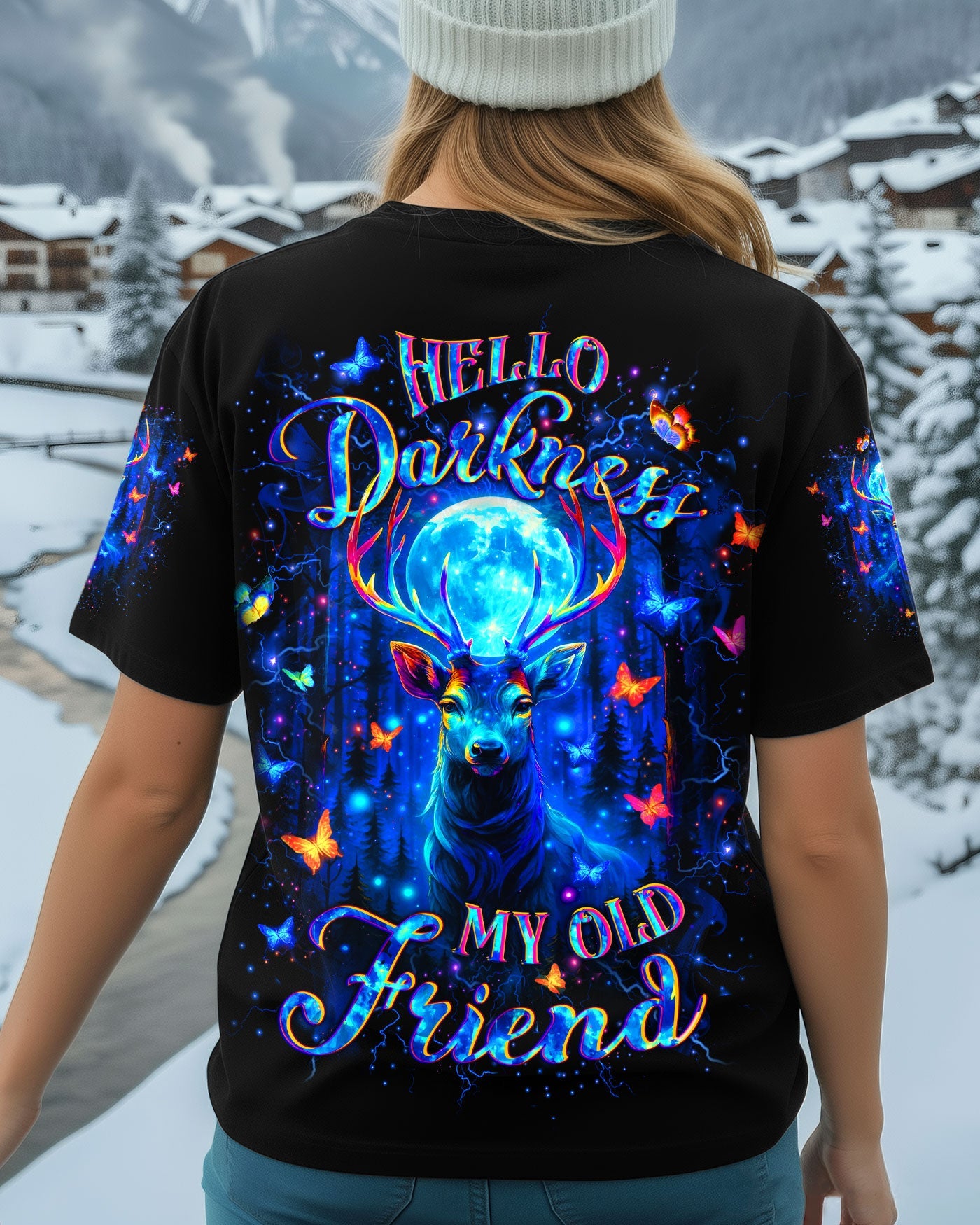 HELLO DARKNESS MY OLD FRIEND DEER ALL OVER PRINT - YHLT2910252