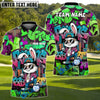 BlueJose Graffiti Bunny Golf Polo Customized Name, Team Name 3D Shirts (4 Colors)