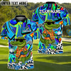 BlueJose Urban Bunny Golfer Shirt Golf Polo Customized Name, Team Name 3D Shirts (4 Colors)
