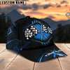 Racing Checkered Flag Personalized Name Cap – Red Metallic Honeycomb Custom Classic Baseball Cap