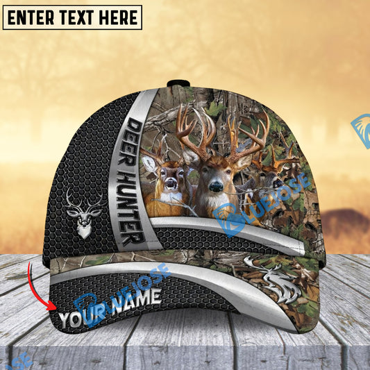 BlueJose Deer Hunter Silver Buck Forest Multicolor Personalized 3D Cap (6 color)