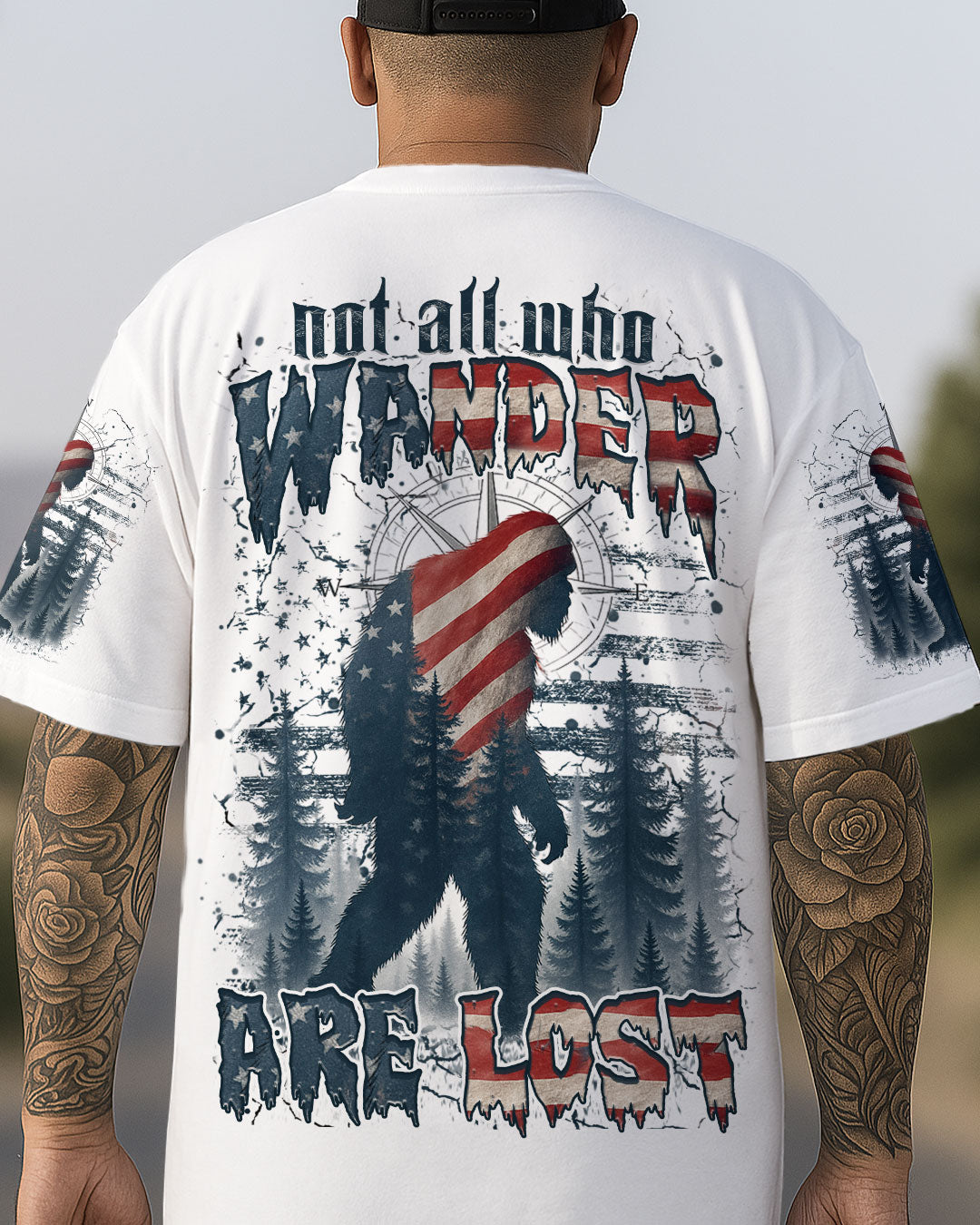 NOT ALL WHO WANDER ARE LOST BIGFOOT ALL OVER PRINT - YHHN1906253