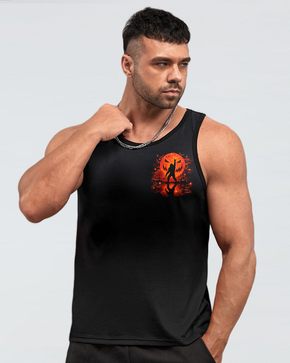 HELLO DARKNESS MY OLD FRIEND BIGFOOT HALLOWEEN ALL OVER PRINT - TLTR1808252