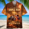Bluejose I Am A Simple Man, Like Hot Rods And Believe In Jesus Hawaiian Shirt