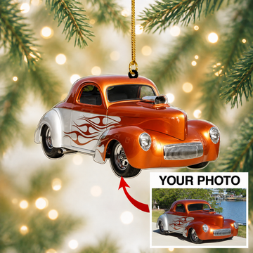 Bluejose Custom Photo Ornament Gift For Willys Coupe Car Lovers