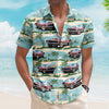 Custom Car Photo Beach Palm Tree Vintage Aloha Shirts - Custom Photo Hawaiian