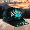 Racing Checkered Flag Personalized Name Cap – Red Metallic Honeycomb Custom Classic Baseball Cap