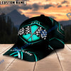 Racing Checkered Flag Personalized Name Cap – Red Metallic Honeycomb Custom Classic Baseball Cap