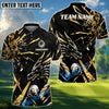 BlueJose Dragon Lightning Strike Golf Polo Shirt, Customized Name & Team Name 3D Shirts (4 Colors)