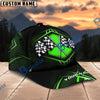 Racing Checkered Flag Personalized Name Cap – Red Metallic Honeycomb Custom Classic Baseball Cap