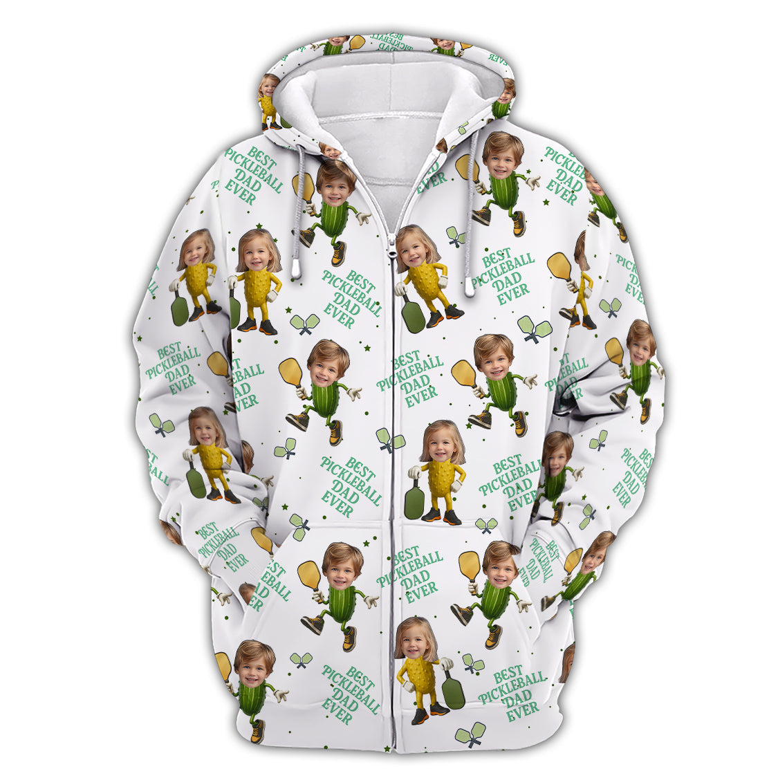 Custom Face Kid Pickleball Shirt - Best Pickleball Dad Ever - Funny Pickle Design - Personalized Father's Day Gifts