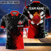 BlueJose Personalized Name Paint Fire Bowling And Pins Multicolor 3D Shirt (4 Colors), Personalized Shirts For Bowling Players