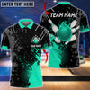 BlueJose Personalized Name Paint Fire Bowling And Pins Multicolor 3D Shirt (4 Colors), Personalized Shirts For Bowling Players