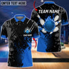 BlueJose Personalized Name Paint Fire Bowling And Pins Multicolor 3D Shirt (4 Colors), Personalized Shirts For Bowling Players