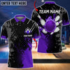 BlueJose Personalized Name Paint Fire Bowling And Pins Multicolor 3D Shirt (4 Colors), Personalized Shirts For Bowling Players