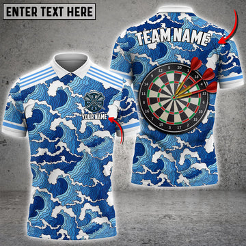 BlueJose Darts Tsunami Personalized Name, Team Name Shirt (4 Colors)