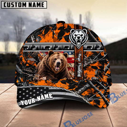 BlueJose Hunting American Flag Sunset Forest Personalized 3D Cap (8 animals)