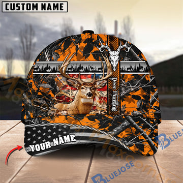 BlueJose Hunting American Flag Sunset Forest Personalized 3D Cap