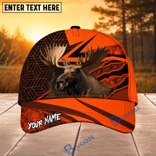 BlueJose Moose Hunting Leather Patch Personalized 3D Cap