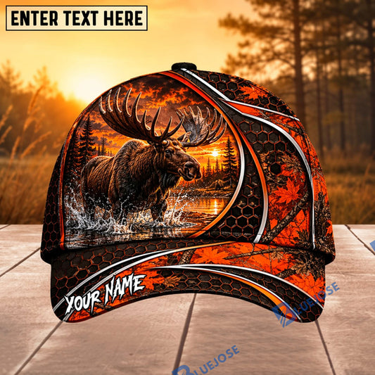 BlueJose Moose Hunting Camo Target Personalized 3D Cap