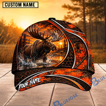 BlueJose Moose Hunting Camo Target Personalized 3D Cap