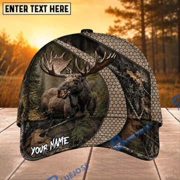 BlueJose Moose Hunting Dark Forest Personalized 3D Cap