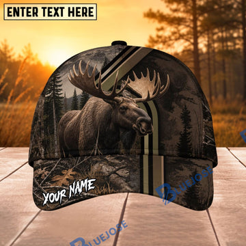 BlueJose Moose Hunting Mountain Lace Personalized 3D Cap