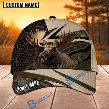 BlueJose Moose Hunting Hexagon Camo Personalized 3D Cap
