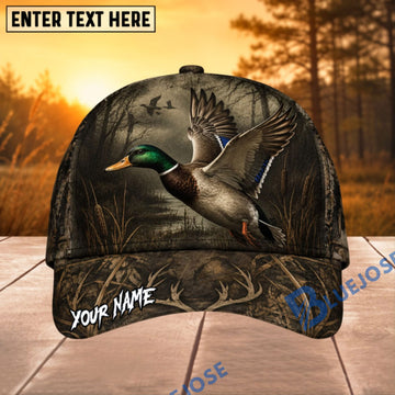 BlueJose Mallard Duck Hunting Flying Marsh Personalized 3D Cap