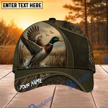 BlueJose Mallard Duck Hunting Takeoff Wetland Personalized 3D Cap