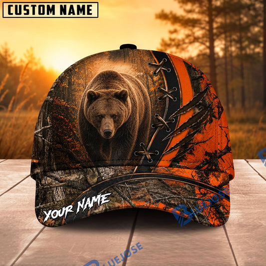 BlueJose Hunting Lace-Up Orange Forest Personalized 3D Cap (12 animals)