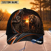 BlueJose Hunting Orange Stripe Skull Archer and Deer Sunset Design Personalized 3D Cap