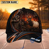 BlueJose Hunting Orange Stripe Skull Archer and Deer Sunset Design Personalized 3D Cap