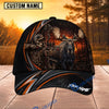 BlueJose Hunting Orange Stripe Skull Archer and Deer Sunset Design Personalized 3D Cap