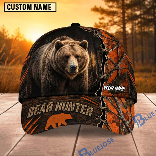 BlueJose Hunting Orange Woodland Hunter Personalized 3D Cap (9 animals)