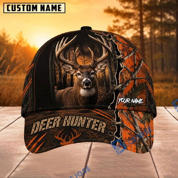 BlueJose Hunting Orange Woodland Hunter Personalized 3D Cap (9 animals)
