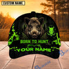 BlueJose Hunting Green Black Born To Hunt Personalized 3D Cap